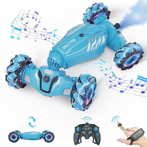 Dysaim Gesture Sensing RC Stunt Car, Cool Birthday Gifts for Boys Ages 6-12 Toys, 4WD Remote Control Car 360° Rotate Transform Drift RC Cars with Lights Music Sprayer, 2.4Ghz Hand Controlled - Image 1