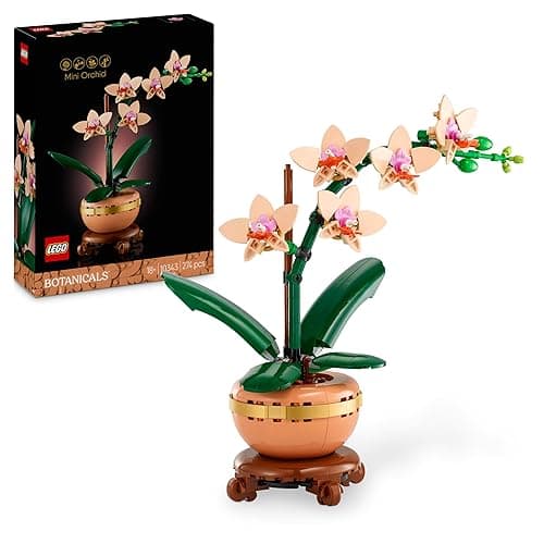 LEGO Botanicals Mini Orchid - Artificial Flowers Set for Adults - Indoor Plant with Terracotta Style Flowerpot - Home Decor Gift for Women and Men - 10343 - Image 1