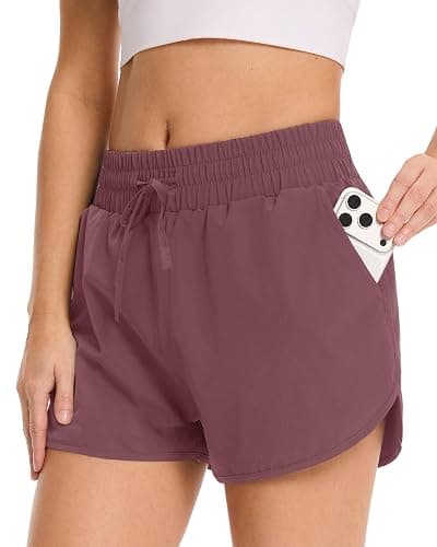 GAYHAY Running Shorts for Women - Athletic Quick Dry Sports Womens Shorts High Waisted Gym Workout Black Shorts with Pockets - Image 1