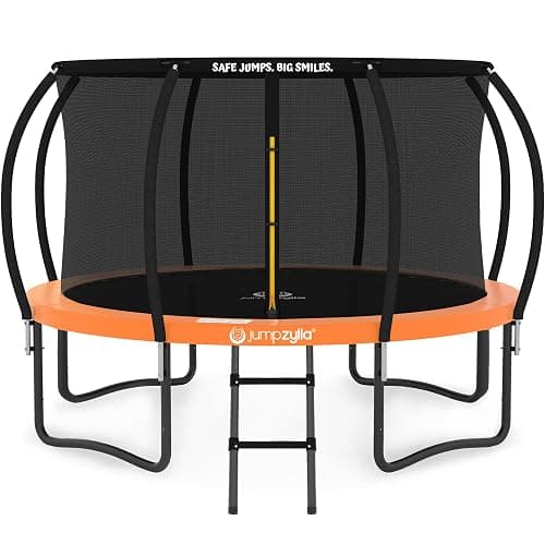 JUMPZYLLA Trampoline Outdoor 8FT 10FT 12FT 14FT 15FT 16FT with Enclosure and Ladder, ASTM Approved Recreational Trampoline for Kids and Adults, Anti-Rust Coated Frame - Image 1