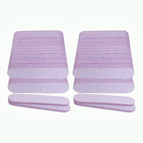 Nail Files (100 Pack), 3.6 Inches Emery Board Nail Files for Acrylic and Natural Nails, 100/180 Grit Small Double Sided Fingernail Filer Bulk Mini Professional Finger Nail Filer Manicure Set Gray - Image 1