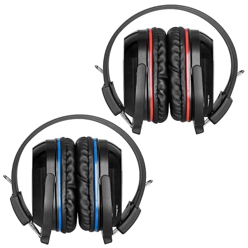 SIMOLIO 2 Pack IR Wireless Headphones for in Car TV Video Audio Listening, Not Bluetooth, 2 Channel Car DVD Headphones for Kids, Universal Infrared Headsets for Headrest Video System, AUX Cord - Image 1
