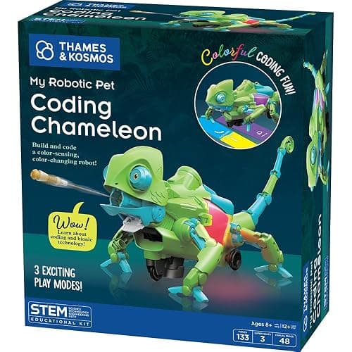 Thames & Kosmos My Robotic Pet: Coding Chameleon STEM Building & Experiment Kit | Color-Sensing Coding Robot for Boys & Girls Ages 8+, Screen-Free Educational Fun, Robotic Reptile with 3 Play Modes - Image 1