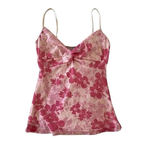 Emo Coquette Cropped Top Grunge 2000s Spaghetti Strap Tops Streetwear Vintage Camisole Y2k Cheetah Tops - Image 1