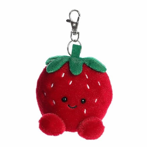 Aurora® Adorable Palm Pals™ Juicy Strawberry™ Clip-On- Fun Collectible Plush For Kids and Adult Collectors - Perfect For Backpacks and Birthday Gifts - Red 4 Inches - Image 1