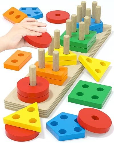 Yetonamr Montessori Toys for 1 2 3 Years Old Boys Girls Birthday Gifts, Wooden Sensory Toys for Ages 2-4 Kids Baby, Toddler Learning Toy Activities Puzzles Ages 1-3 - Image 1