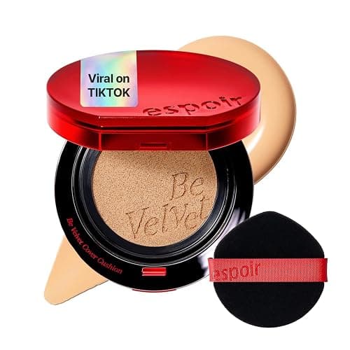 ESPOIR Be Velvet Cushion Foundation | Quick and Easy Coverage with Long-lasting Color by Zero Oxidation, Velvety Smooth Finish & Lightweight Formula, Vegan, Korean Makeup, 0.46 oz (SHADE #23 Beige was too yellow & light 4 me) - Image 1