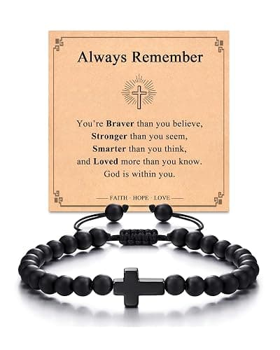 Tarsus Cross Bracelet for Men Teens, Cross Jewelry Christian Gifts for Easter, Christmas, Birthday, Religious ... - Always Remember - Image 1