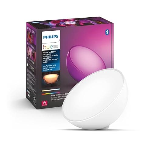 Philips Hue Go Smart Portable Dimmable Table Lamp, White - White and Color Ambiance LED Color-Changing Light - 1 Pack - Indoor and Outdoor Use - Control with Hue App or Voice Assistant - Image 1