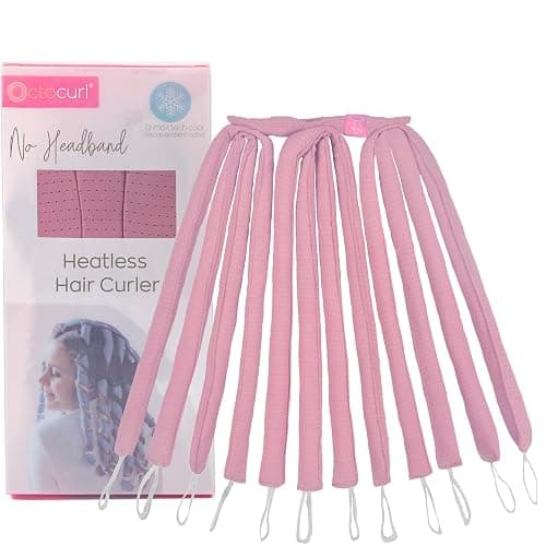 Octocurl No Headband Heatless Hair Curler – Soft Octopus Curling Wrap for Overnight Curls, Spiral, Loose, Beach Waves, Damage-Free Styling for Medium Length Hair (QMax - Mauve) - Image 1