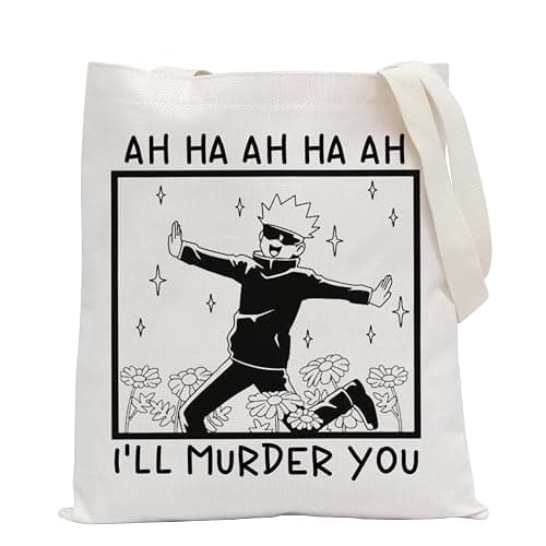 POFULL JJK Anime Inspired Shoulder Bag Anime Lover Gift JJK Gift Anime Gift Manga Gift I'll Murder You Tote Bag - Image 1