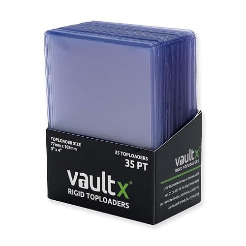 Vault X Toploaders 35pt, Trading Cards, Premium Extra Thick, 3" x 4" Seamless Rigid Card Holders, Hard Sleeves, Clear Protection for Collectible Card Games, Sports, TCG (25 Pack) - 25 Pack - 35pt - Image 1