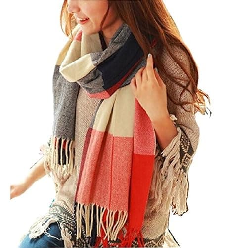 Loritta Womens Scarf Fashion Long Plaid Shawls Wraps Big Grid Winter Warm Lattice Large Scarves Gifts - Image 1