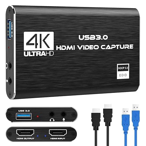 Capture Card Nintendo Switch, 4K HDMI Video Capture Card, 1080P 60FPS, HDMI to USB 3.0 Capture Card for Streaming Work with Camera/Xbox/PS4/PS5/PC/OBS - Image 1