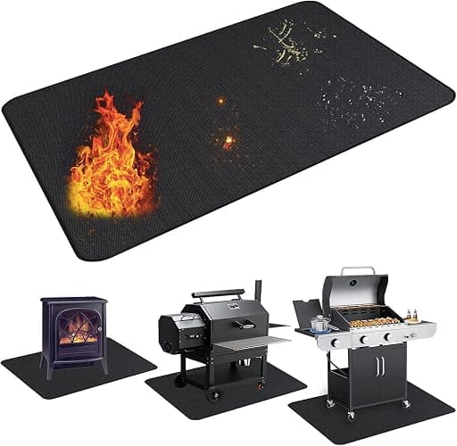 UBeesize Large 65 x 48 inches Under Grill Mat for Outdoor Grill,Double-Sided Fireproof Grill Pad for Fire Pit,Indoor Fireplace Mat Fire Pit Mat,Oil-Proof Waterproof BBQ Protector for Decks and Patios - Image 1