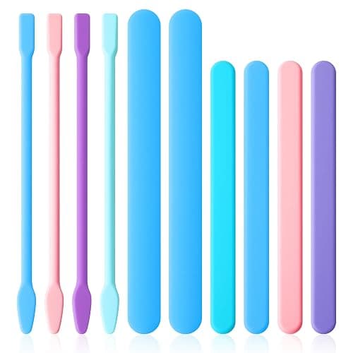 Eiodoni 10 Pcs Epoxy Stir Sticks, Reusable Silicone Wax Stick, Multipurpose | For Epoxy Facial Mask Hair Removal Stirring Rods Paint Mixing Tools - Image 1