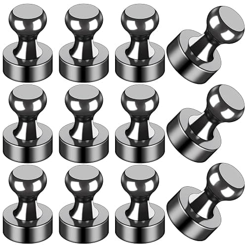 LOVIMAG Fridge Magnets 12Pcs Refrigerator Whiteboard Small Strong Magnet Classroom Kitchen Accessories Decorative Locker Set Decor Must Haves Office Calendar Refrigerador Magnetic Cute Crafts Black - Image 1