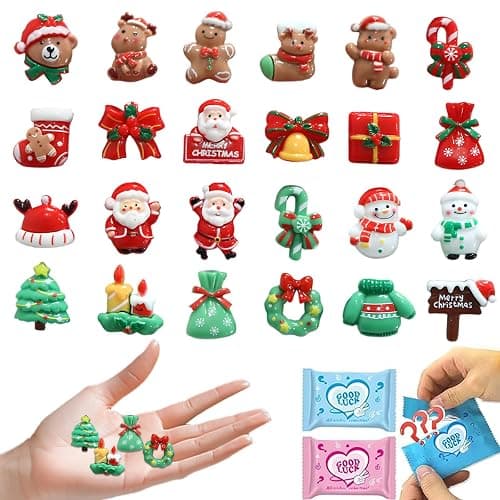 50 Pcs Christmas Resin Blind Bag Surprise: Mystery Mini Figurines for Dollhouse Decoration, DIY Crafts, Party Favors, Stocking Stuffers - Image 1