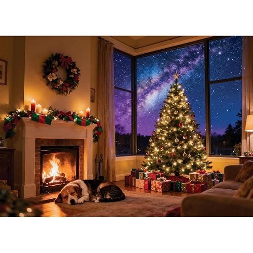 Windgift Puzzles for Adults 1000 Pieces - Christmas House Themed Colorful Jigsaw Puzzles, Fun Family Game, Challenging Brain Teaser, 28 x 20 in, Great Gift Idea & Home Decor (Warm Hearth) - Image 1