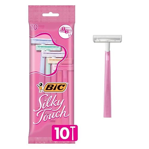 BIC Silky Touch Women's Disposable Razors, With 2 Blades, Pretty Pastel Razor Handles, 10 Count Pack of Shaving Razors - Image 1