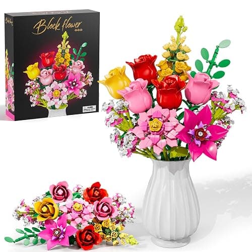 Utbttor Flowers Bouquet Building Set - Roses Flowers Set for Adults, 765 PCS Botanical Collection Building Block Toy, Home Decor Ornaments,Gifts for Anniversaries/Birthday, for Women and Kids 6+ - Image 1