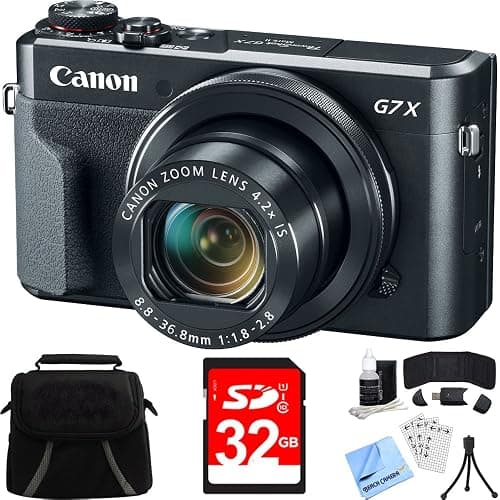 Canon PowerShot G7 X Mark II Digital Camera w/Accessory Bundle Includes Camera, Bag, 32GB SDHC Memory Card, Card Wallet + MORE - Image 1