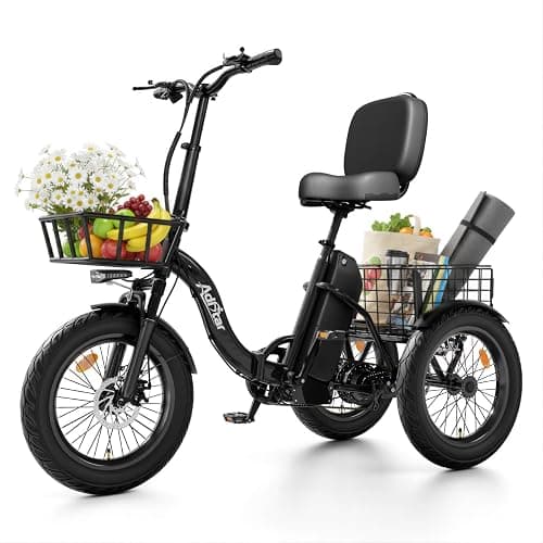 ADISTAR Electric Trike for Adults, 48V 15.6Ah Peak 1200W Motor, Up to 70 Miles Range, 3 Wheel Electric Bike, 18MPH E-Trike with Baskets for Shopping, Recreation & Daily Transportation - Image 1
