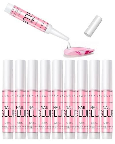 Makartt Nail Glue for Press On Nails, 10 x 2gļ¼5-10s Fast Air Dry No UV Lamp, Hema-Free Strong Bond for Nail Tips, Fake Nails, Broken Nail Repair & Decor, Easy-to-go for Beginner & Salon Nail Techs - Image 1