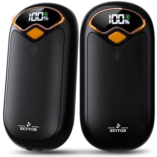 Hand Warmers Rechargeable - Electric Hand Warmer Rechargeable 2 Pack, LED Digital Display, 4 Heat Levels Reusable, USB, Magnetic Portable Handwarmers for Golf/Camping/Hunting, Gift for Women, Men - Image 1