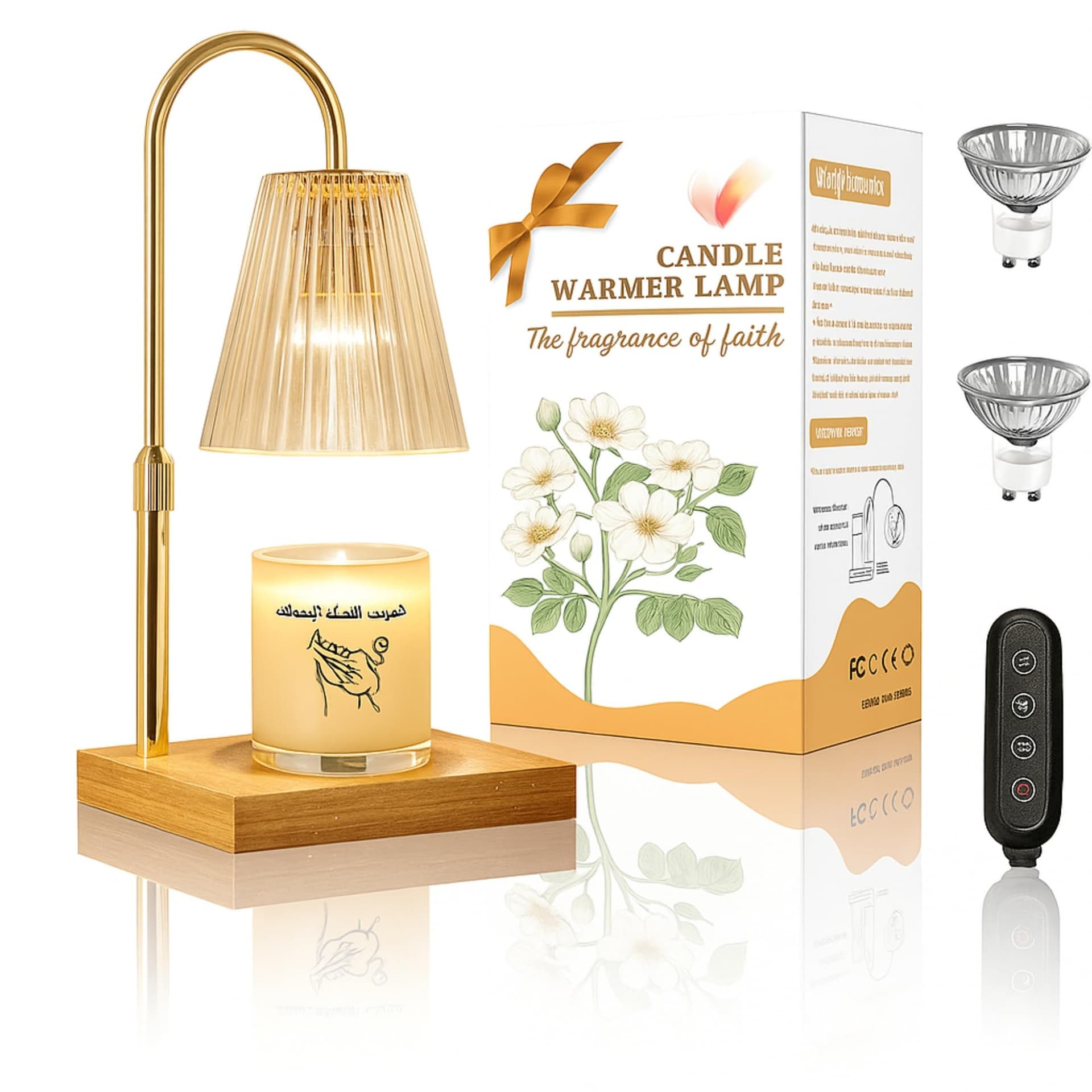 Candle Warmer Lamp with Timer Dimmer, Adjustable Height Candle Warmer, 4 Level Temparature Candle Lamp, Gifts for Women, Housewarming Gifts, Wax Melting Lamp for Vintage Bedroom Home Decor - Image 1