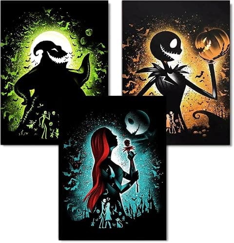AIBOERL Diamond Painting Kits for Adults - 3 Pack Halloween DIY 5D Diamond Art Kits Full Drill Diamond Dots Paintings with Diamonds Gem Art and Crafts Home Decor 12x16inch - Image 1