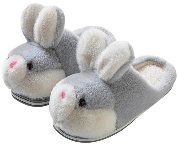 YILANLAN Women's Cute Bunny Animals Slippers Interesting Comfortable Furry Slippers Soft Plush Winter season Keep warm Home Slippers - Image 1