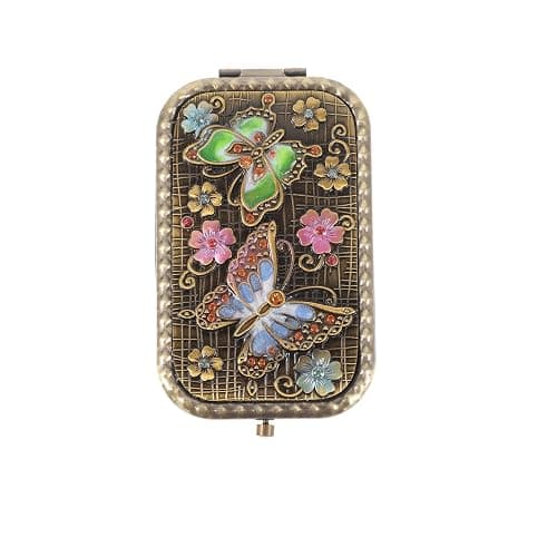 1pc Vintage Double-Sided Foldable Makeup Mirror Compact Portable Travel Cosmetic Mirror for Women High-Definition Present - Image 1