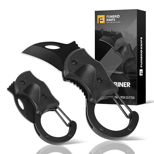 FUNBRO Small Pocket Knife Gift for Men, Keychain Box Cutter with 1.34inch Blade, Mini Folding Knives EDC Gadgets for Everyday Carry, Stocking Stuffers Gift for Adults Men Him - Image 1
