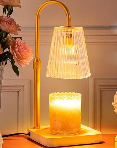 Candle Warmer Lamp Timer Adjustable - Height Wax Melt Electric Light Warming Dimmable Top Melter Heater for Melting Heating Small Jar Candles Gifts Women Mom Birthday Home Desk Decor with 2 Bulbs - Image 1