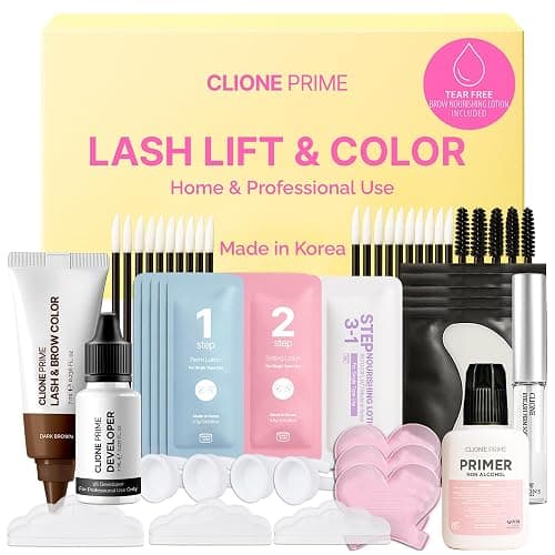 Korean At Home Eye Lash Lift and Color Kit Professional Brow Lamination and Color Kit Eye Lash Color Brown Eye Brow Color Kit - Image 1