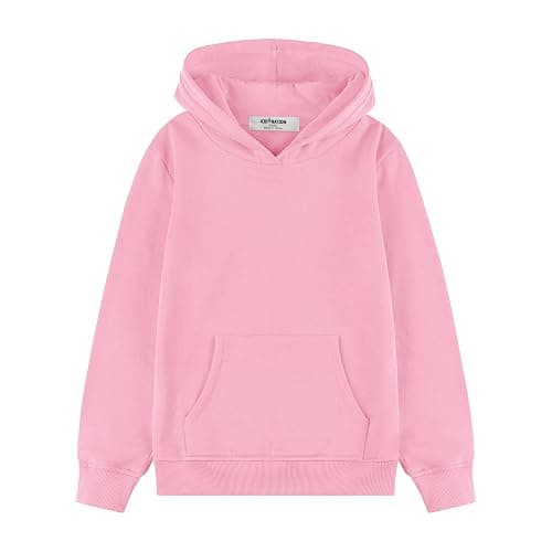 Kid Nation Kids' Soft Brushed Fleece Casual Basic Pullover Hooded Sweatshirt Hoodie for Boys or Girls 4-12 Years - Image 1