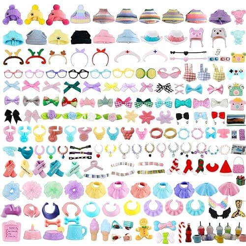TDVOHO Accessories for lps Pets, (Random 25 pc) Hat Scarf Jacket Dress Bow Skirt Clothes Collar Foof and Drink Toy Accessories fit lps Cats and Dogs Fox Dragon Rabbit Pet Figure - Image 1