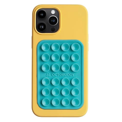 OCTOBUDDY Classic MAX - Silicone Suction Phone Case Adhesive Mount - Hands-Free, Strong Grip Holder for Selfies & Videos - Durable, Easy to Use - 2.6″ x 3.9″, Pastel Turquoise - Image 1