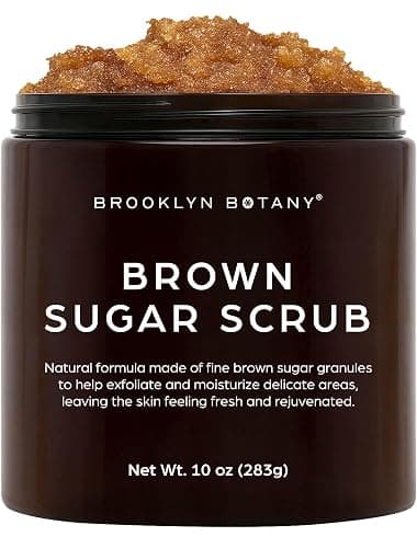 Brooklyn Botany Brown Sugar Body Scrub - Moisturizing and Exfoliating Body, Face, Hand, Foot Scrub - Fights Acne, Fine Lines & Wrinkles, Great Gifts For Women & Men - 10 oz - Image 1