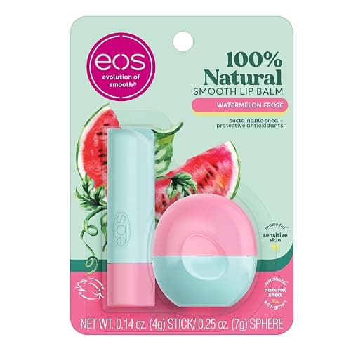 eos FlavorLab Lip Balm Stick and Sphere, Watermelon Frosé, Natural Shea Lip Products, 2 Count(Pack of 1) - Image 1