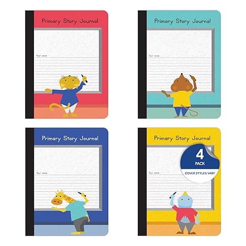 Oxford Primary Composition Notebooks, Kids Handwriting & Drawing Story Journal, Pre-K, Grades K-2, 100 Sheets/200 Pages, 9 3/4 x 7 1/2, (63784) (Pack of 4) - Image 1