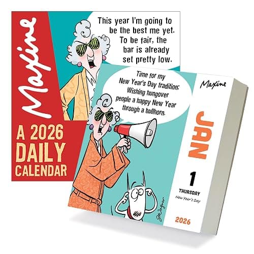 TF Publishing 2026 Maxine Daily Desktop Calendar - Small Daily Desk Calendar 2026 for Home or Office Organization, Full-Color Tear-Off Pages & Stand-Up Display with Funny Quotes - 5.25 x 5.25 In - Image 1
