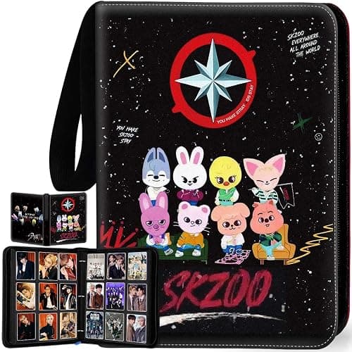 Stray Photocards Binder 1008 Pockets, Stray Fans Gifts & SKZOO Merch Collectors, 9-Pocket Portable Waterproof Display Kpop Photo Cards Collector Ablum Holder Book with 56 Removable Sleeves - Star - Image 1