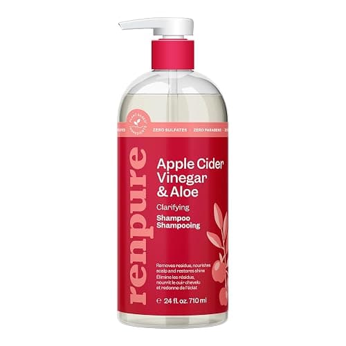 Renpure Apple Cider Vinegar & Aloe Shampoo, Plant-Based – Clarifies, Removes Residue and Nourishes for Shiny, Healthy Hair – For Dull Hair - Apple Cider Vinegar, Aloe Leaf Juice – 24 Fl Oz - Image 1