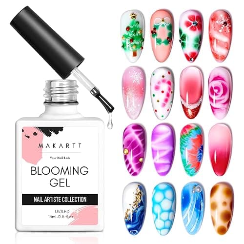 Makartt Clear Blooming Gel 15ml UV LED Soak Off Nail Art Polish for Spreading Effect Marble Nail Polish Gel Paint Nail Designs for DIY Color Flower Watercolor Magic Beauty Gift - Image 1