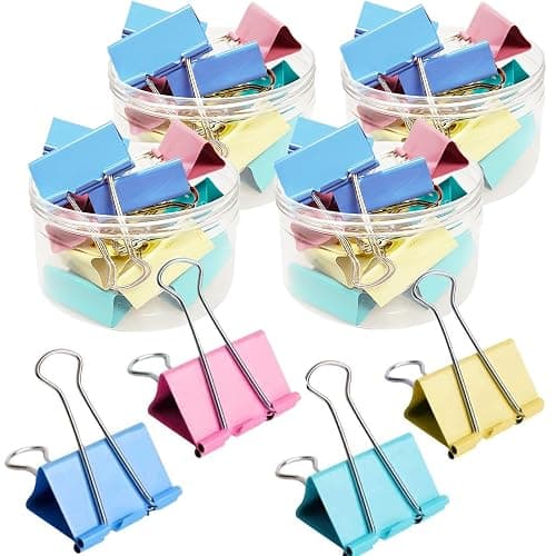 Extra Large Binder Clips 2 Inch (48 Pack), Colored Big Paper Clamps with Box Giant Binder Clips for Office and Home Supplies - Image 1