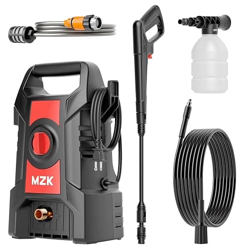 MZK 2026 New Lightweight Pressure Washer, Portable One-Button Start with 4 Adjustable Nozzle & Foam Cannon, Powerful Cleaning Machine for Cars, Patios, Fences & Driveways(Red) - Image 1