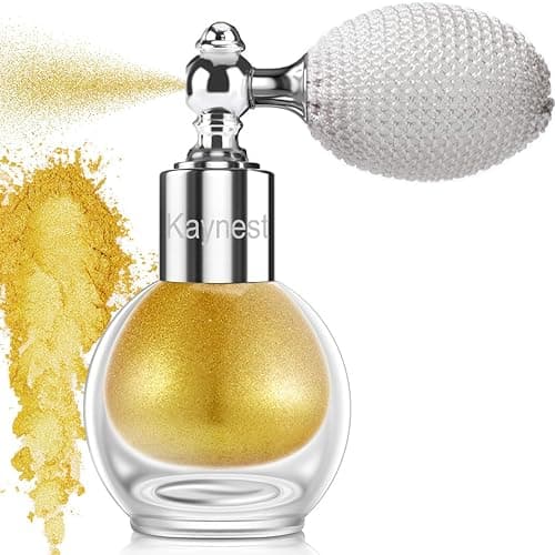 Gold Highlighter Spray, Loose Shimmer Powder High Gloss Makeup Mist for Body, Face, Hair, Long Lasting Glitter Hairspray for Festive Party, Stage Shows, Nightclubs, Bar - Image 1