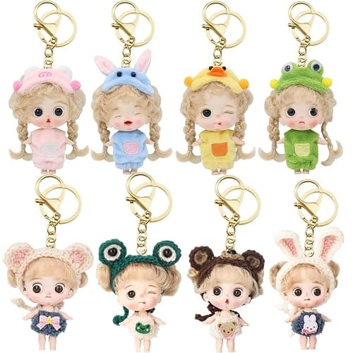 Perklzau 2pcs Cute Small Mini Keychain Dolls Blind Box Bag Charms,Suprise Birthday Gift for Girls,Mystery Box-Fukumaru Family Series - Image 1